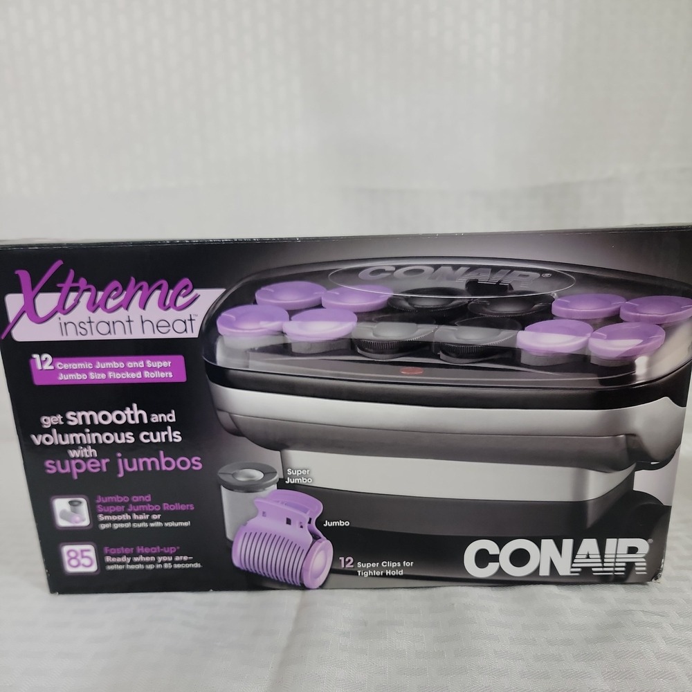 Conair CHV14JXR Xtreme Heat 12 Jumbo Hot Rollers Clips Original Box